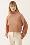 İllas Ecru Cinnamon Color Women's Knitwear Blouse - 3