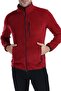 Men's Burgundy Full Zipper Fleece Jacket - 2