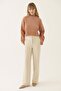 İllas Ecru Cinnamon Color Women's Knitwear Blouse - 2