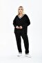 WOMEN'S PLUS SIZE STRIP DETAIL V-NECK TRACKSUIT - 5