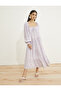 Floral Midi Dress Square Neck Balloon Sleeve - 2