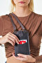 Women's Leather Phone Bag with Shoulder Strap and Money and Card Compartment - 2