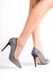 Talipa Black Stoned High Heeled Evening Dress Shoes - 3