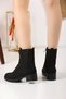 Tied Anti-Slip Sole Zippered Boots Trend Fashion Stylish 480 Suede Boots - 4