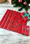 Christmas Pine Deer Patterned Pelur Paper, Red New Year Gift Package, Pelur Paper, New Year Packages - 5