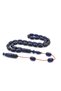 Master Working System Capsule Cut Dark Navy Blue Crimped Amber Prayer Beads