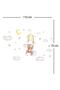 Cute Teddy Bear Swinging on the Swing Cloud and Stars Children's Room Wall Sticker - 5