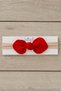 Handmade Soft Style Thin Tie Natural Cotton Combed Cotton Baby Kids Girls Bandana Red White 2-Piece - 3