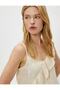Women's Ecru Frilly Undershirt - 2