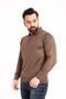 Men's Brown Thin Wool Knitwear Knitted Polo Collar Dad Sweater - 3