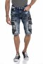 Ck234 Cargo Pocket Zipper Detailed Blue Denim Men's Capri