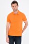 Orange Slim Fit Basic Polo Neck T-Shirt