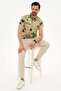 Light Khaki Slim Fit Polo Neck T-Shirt - 4