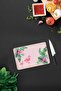 Glass Cutting Board with Tropical Leaves and Flamingo Pattern - 20cm X 30cm - 2