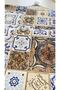 Tile Patterned Runner and Placemat Set - 4