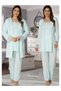 Women's Effort Fuchsia Maternity Long Sleeve Pajama Set with Dressing Gown 2401 - 8