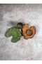 Tea and Coffee Cup Set with Decorative Pumpkin Leaf Figure, Green and Brown Colors for 2 People - 2