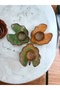 Decorative Pumpkin Leaf Figured, Green and Coffee Colored Tea Coffee Cup Set for 3 People - 4