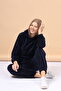 Women's Navy blue color high quality welsoft tracksuit - 8