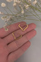 Unisex Gold Color Triangle Cut Steel Hoop Earrings - 3