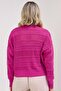 Women's Fuchsia Summer Hollowed Buttoned Cardigan - 7
