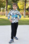 Patterned hooded unisex 2 piece top and bottom tracksuit set for ages 7-14 - 3