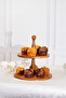 JustWood 2-Tier Flat Plate Wooden Cake Pastry Presentation Stand, Serving Plate, Treats - 3