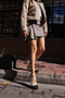 LORETTO WOMEN BEIGE BLACK GARNISH STONE DETAIL SHOES - 6