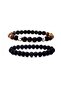 Tiger Eye - Hematite - Onyx Men's Double Natural Stone Bracelet