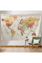 Wall Cover / Carpet Detailed Current Turkish World Map Quality Canvas Fabric-3979 - 2