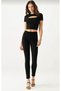 Albina Black High Waist Slim Skinny Skinny Leg Colorfast Jeans Trousers
