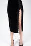 LACE DETAIL CUSTOM DESIGN VELVET SKIRT - 3