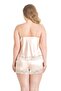 Plus Size Ivory Satin Babydoll Shorts Set 1060 - 2