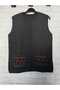 winter, steel knitted, round neck, buttoned 2-pocket short vest - 4