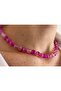 Certified Pink Agate Stone Natural Stone Necklace 8 mm Faceted - 2