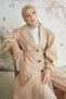 Diana Balloon Sleeve Belted Cashmere Coat - Beige - 2
