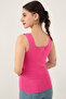 Women's Pink Tank Top Thick Strap Tank Top Thin Summer Square Neck Knitwear ESP039 - 6