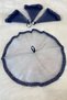 Navy Blue Bride Groom Handkerchief, Wedding Halay Bridesmaid Henna Circumcision Handkerchief, Glass Beads and Sequins Printed - 2