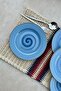 Trend blue special design hand painted porcelain cake presentation plate set for 6 people 19 cm - 3