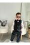 Boy's Suit - Set of 4 with Black Gabardine Vest - 3