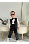 Boy's Suit - Set of 4 with Black Gabardine Vest - 6