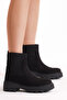 Women's Black Suede Thermo Sole Elastic Boots - 2