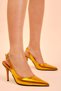 Women's Orange Gecce Series Patent Leather Pointed Toe Heeled Shoes - 2
