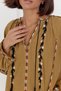 Women's Mustard New Season Raglan Sleeve Tassel Embroidered Cotton Blouse - 2