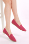 Women's Fuchsia Comfortable Fit Flat Knitted Ballerinas - 3