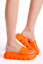 Women's Orange High Sole Single Strap Slippers