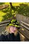 Women's Colorful Text Patterned Plush Bucket Hat - 3