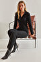 Women's Black Knitwear Top and Bottom Set 60031027