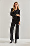 Women's Black Knitwear Top and Bottom Set 60031027 - 7