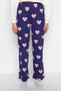 Navy 100% Cotton Heart Knitted Sleepwear Bottoms Thmaw24Pj00003 - 4